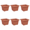 Vidaxl vierkante bloempot 6 pcs baksteenrood 23 x 23 x 17,5 cm