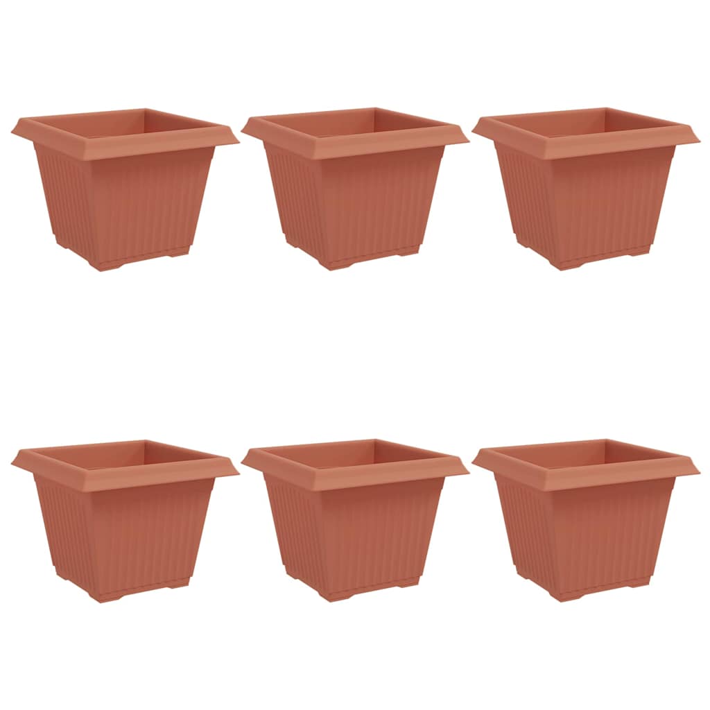 Vidaxl vierkante bloempot 6 pcs baksteenrood 28,5 x 28,5 x 22 cm