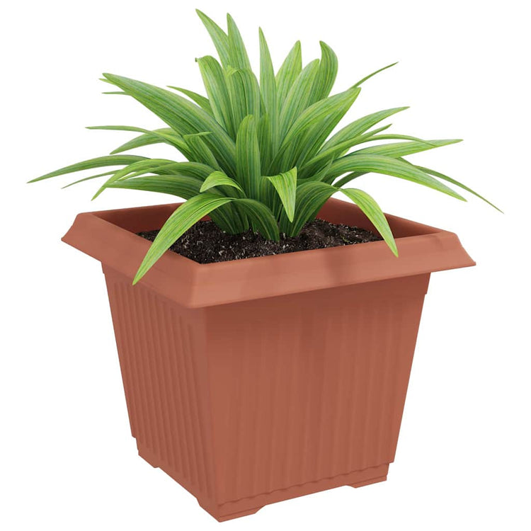 Vidaxl vierkante bloempot 6 st baksteenrood 28,5 x 28,5 x 22 cm