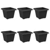 Vidaxl vierkante bloempot 6 pcs zwart 20 x 20 x 16 cm kunststof