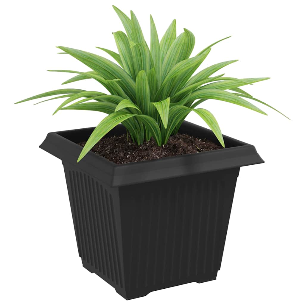 Vidaxl vierkante bloempot 6 pcs zwart 20 x 20 x 16 cm kunststof