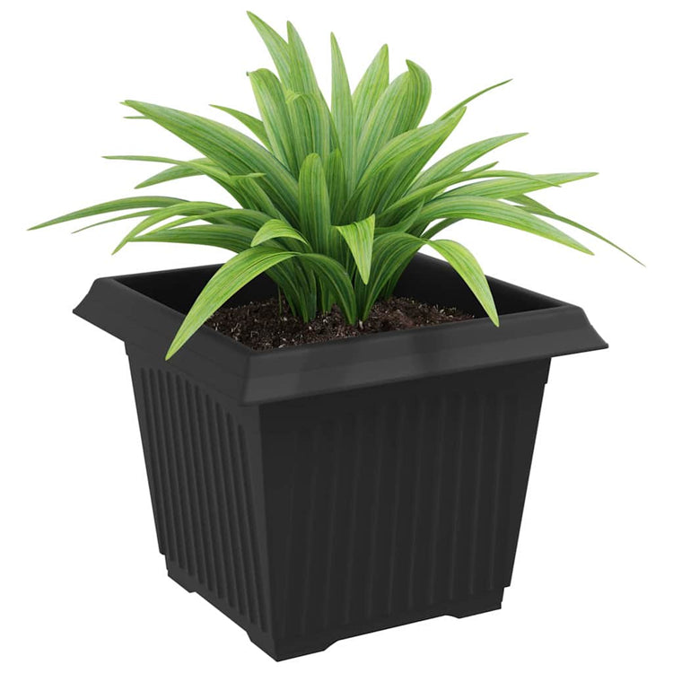 Vidaxl vierkante bloempot 6 st zwart 23 x 23 x 17,5 cm kunststof