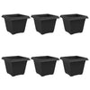 Vidaxl vierkante bloempot 6 pcs zwart 28,5 x 28,5 x 22 cm kunststof