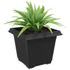 Vidaxl vierkante bloempot 6 pcs zwart 28,5 x 28,5 x 22 cm kunststof