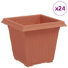 Vidaxl vierkante bloempot 24 pcs baksteenrood 16 x 16 x 14 cm