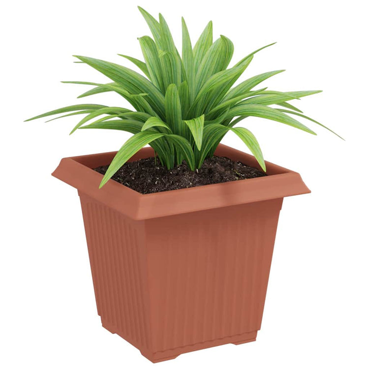 Vidaxl vierkante bloempot 24 st baksteenrood 16 x 16 x 14 cm kunststof