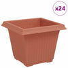 Vidaxl vierkante bloempot 24 pcs baksteenrood 20 x 20 x 16 cm