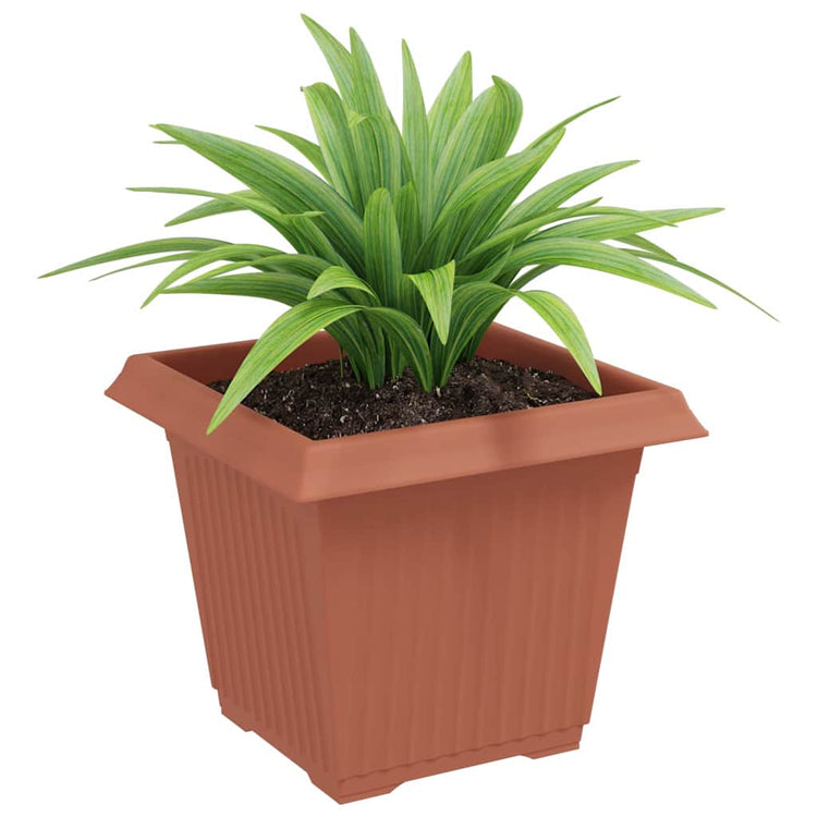 Vidaxl vierkante bloempot 24 st baksteenrood 20 x 20 x 16 cm kunststof
