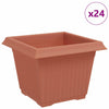 Vidaxl vierkante bloempot 24 pcs baksteenrood 23 x 23 x 17,5 cm