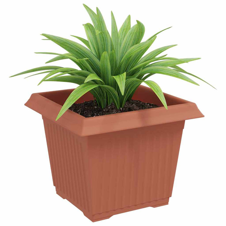 Vidaxl vierkante bloempot 24 st baksteenrood 23 x 23 x 17,5 cm