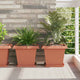 Vidaxl vierkante bloempot 24 st baksteenrood 33 x 33 x 26 cm kunststof
