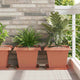 Vidaxl vierkante bloempot 24 st baksteenrood 38 x 38 x 30 cm kunststof