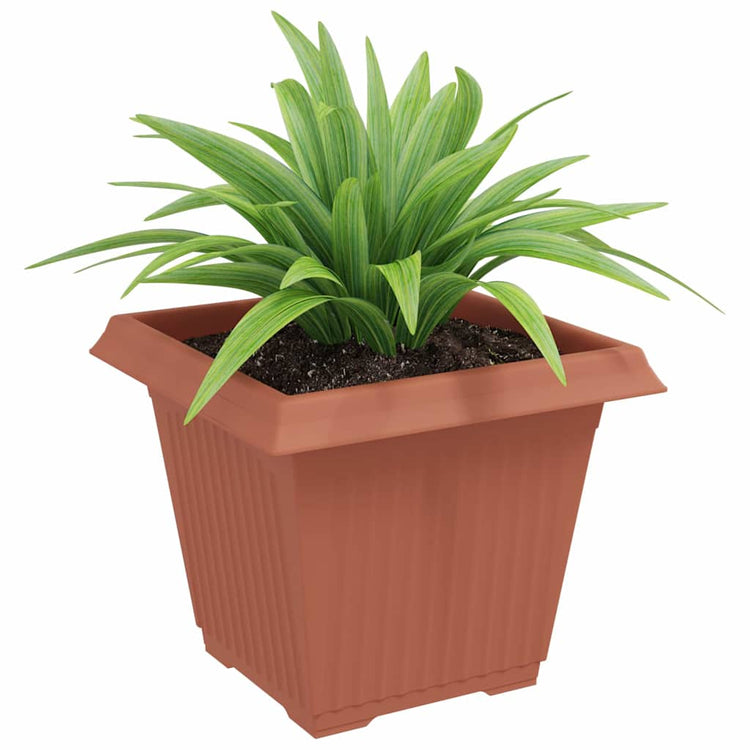 Vidaxl vierkante bloempot 24 st baksteenrood 38 x 38 x 30 cm kunststof