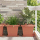 Vidaxl vierkante bloempot 24 st baksteenrood 43 x 43 x 33,5 cm
