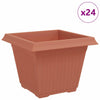 Vidaxl vierkante bloempot 24 pcs baksteenrood 43 x 43 x 33,5 cm