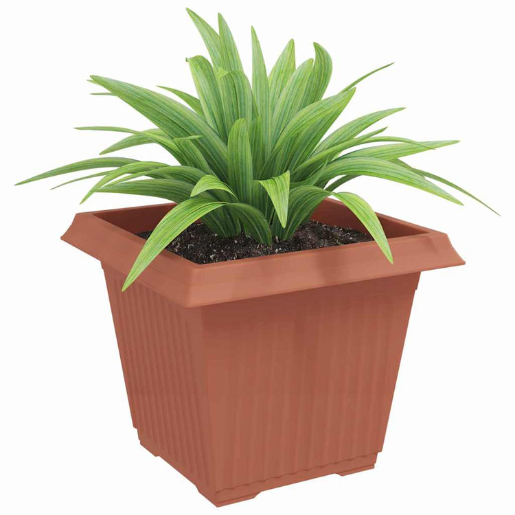 Vidaxl vierkante bloempot 24 st baksteenrood 43 x 43 x 33,5 cm