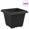 Vidaxl vierkante bloempot 24 pcs zwart 33 x 33 x 26 cm kunststof