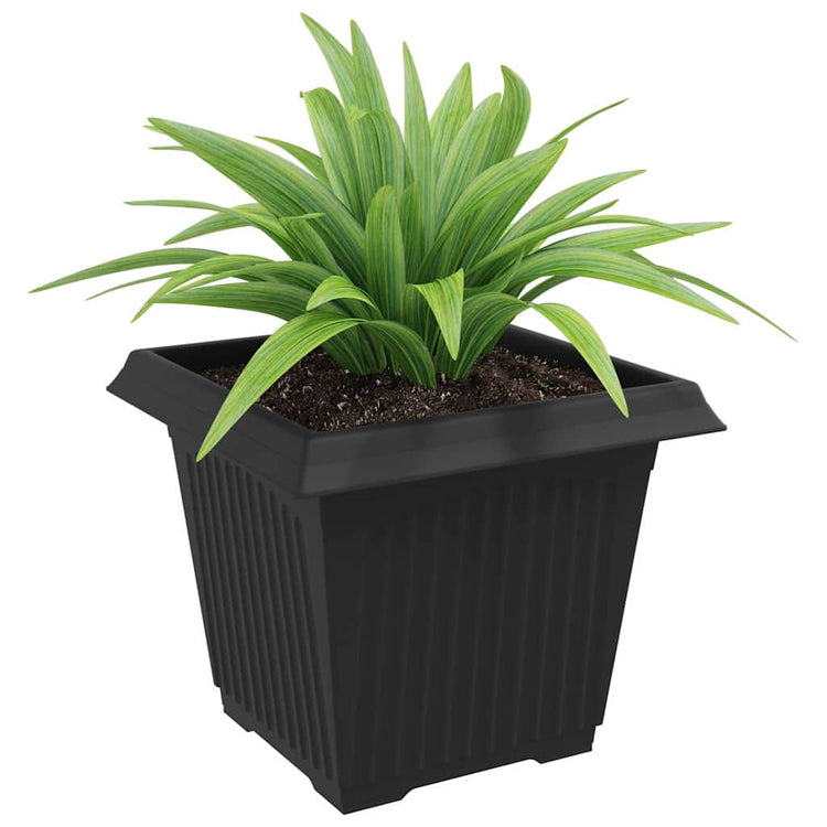 Vidaxl vierkante bloempot 24 st zwart 33 x 33 x 26 cm kunststof