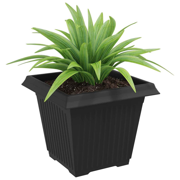 Vidaxl vierkante bloempot 24 st zwart 38 x 38 x 30 cm kunststof