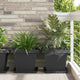 Vidaxl vierkante bloempot 24 st zwart 43 x 43 x 33,5 cm kunststof