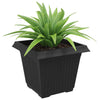 Vidaxl vierkante bloempot 24 pcs zwart 43 x 43 x 33,5 cm kunststof