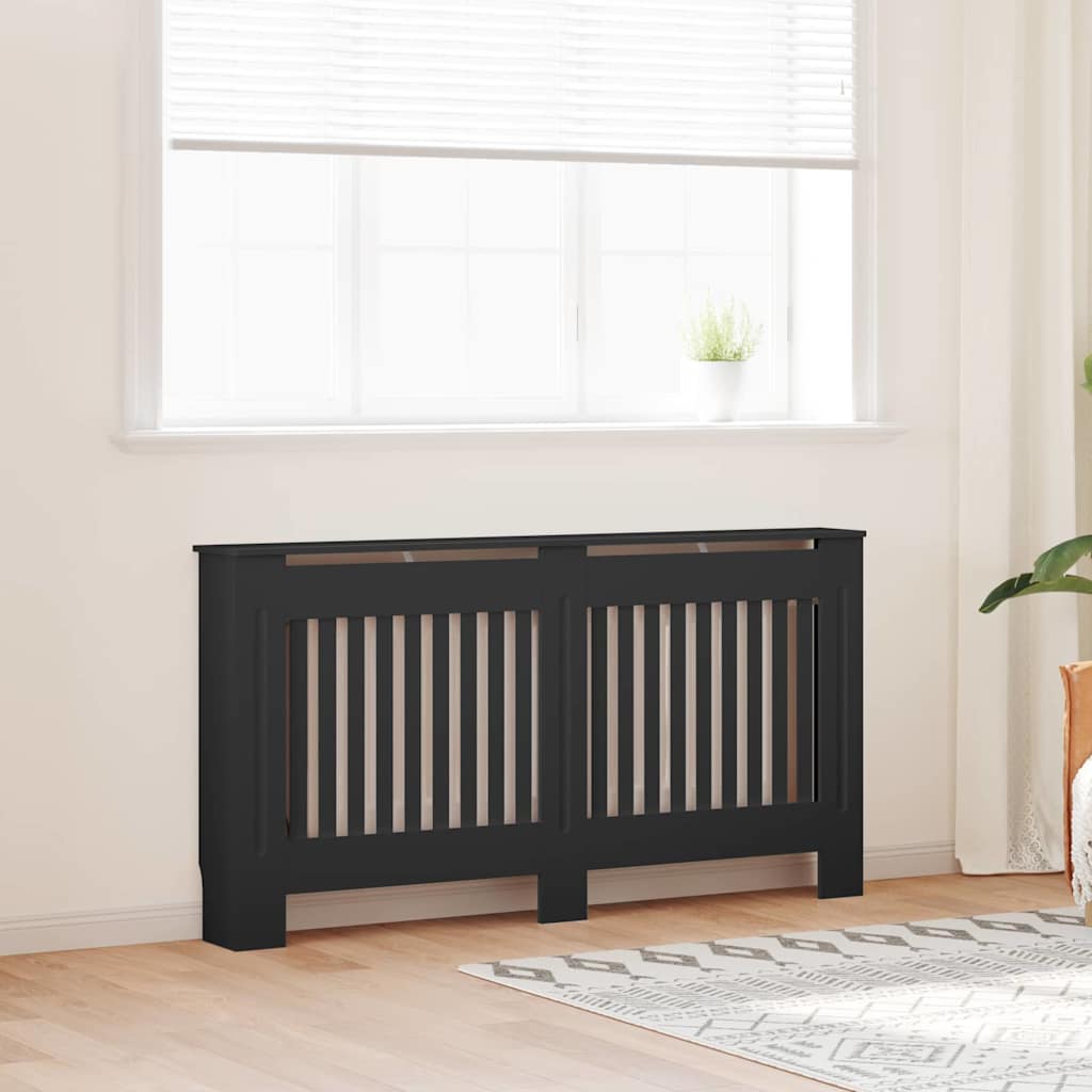 Vidaxl radiatorafdekking 2 st zwart 152 x 19 x 81,5 cm bewerkt hout