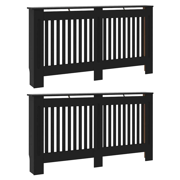 Vidaxl radiatorafdekking 2 st zwart 152 x 19 x 81,5 cm bewerkt hout