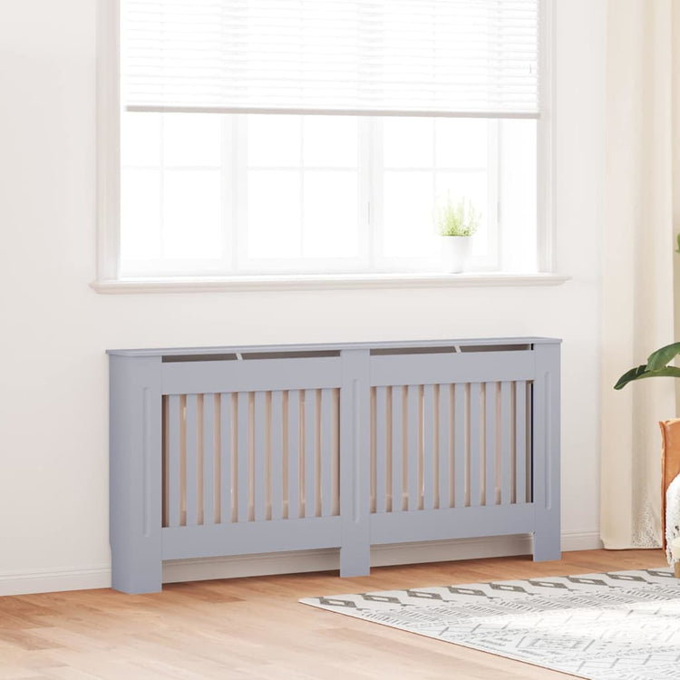 Vidaxl radiatorafdekking 2 st grijs 172 x 19 x 81,5 cm bewerkt hout