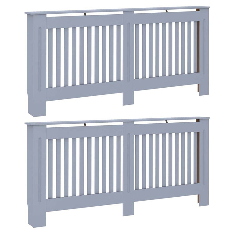 Vidaxl radiatorafdekking 2 st grijs 172 x 19 x 81,5 cm bewerkt hout