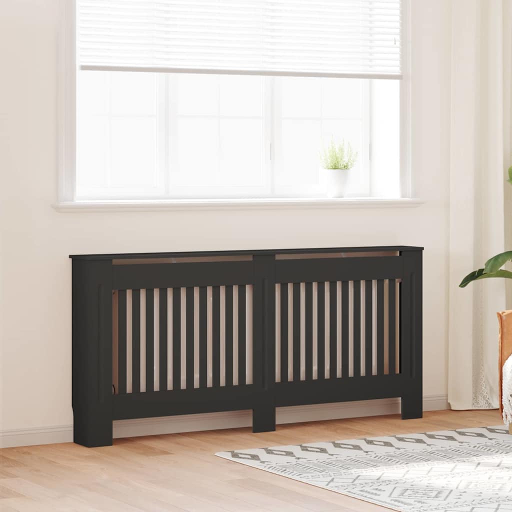 Vidaxl radiatorafdekking 2 st zwart 172 x 19 x 81,5 cm bewerkt hout