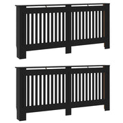 Vidaxl radiatorafdekking 2 st zwart 172 x 19 x 81,5 cm bewerkt hout - afbeelding 2