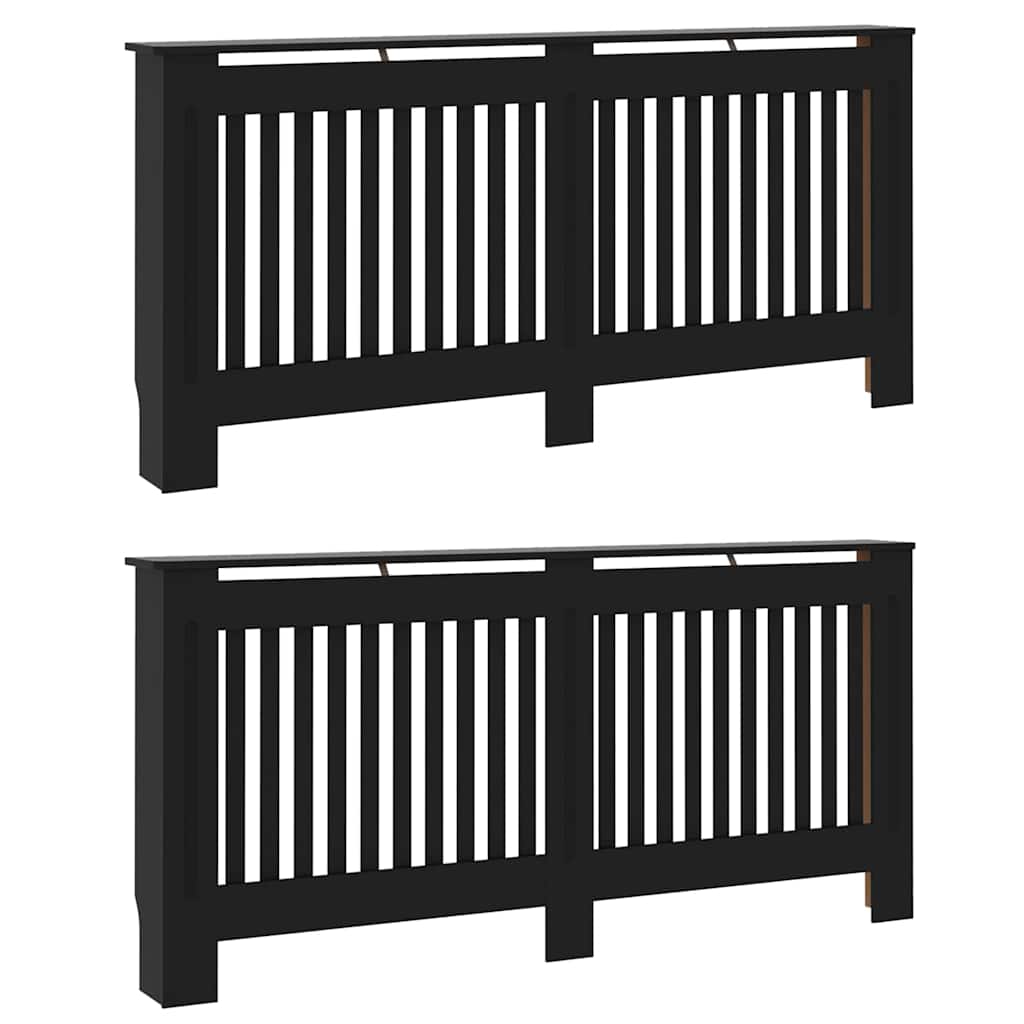 Vidaxl radiatorafdekking 2 st zwart 172 x 19 x 81,5 cm bewerkt hout