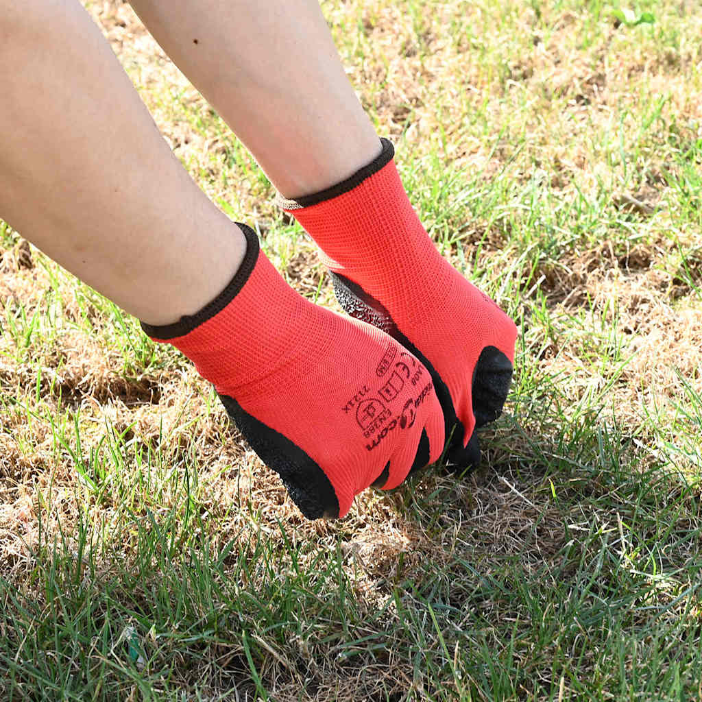 Vidaxl werkhandschoenen 12 st rood en zwart 7 s latexcoating