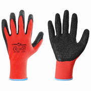 Vidaxl werkhandschoenen 12 st rood en zwart 9 l latexcoating - afbeelding 2