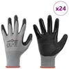 Vidaxl werkhandschoenen 24 pcs grijs en zwart 7 s polyester