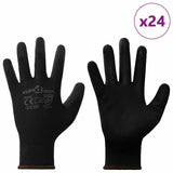 Vidaxl werkhandschoenen 24 st zwart 8 m polyester - afbeelding 2