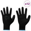 Vidaxl werkhandschoenen 12 pcs zwart 9 l polyester