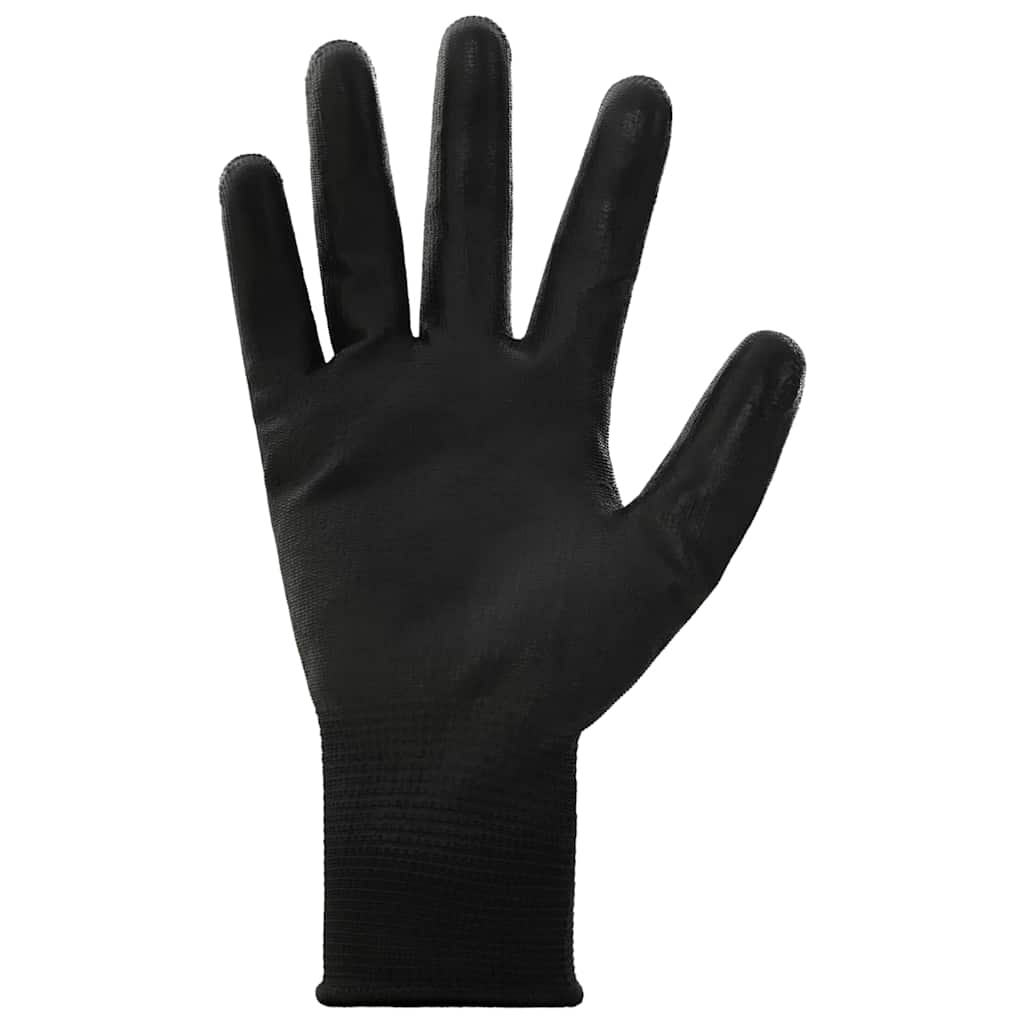 Vidaxl werkhandschoenen 12 pcs zwart 10 xl polyester