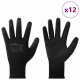 Vidaxl werkhandschoenen 12 st zwart 10 xl polyester - afbeelding 2