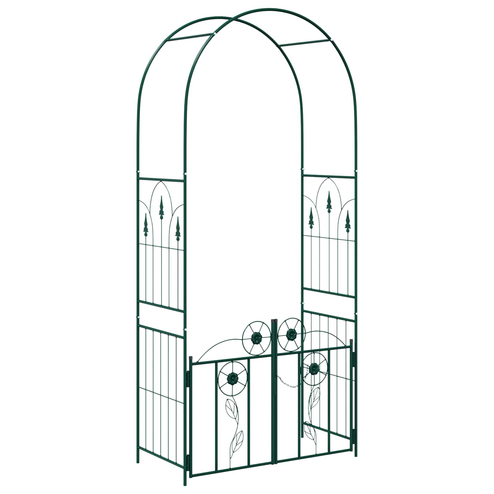 Vidaxl tuin boog met slot groen 102 x 50 x 218 cm