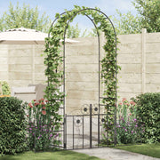 Vidaxl tuin boog zwart 203 x 50 x 218 cm staal - afbeelding 1