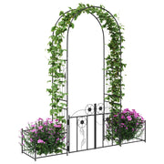 Vidaxl tuin boog zwart 203 x 50 x 218 cm staal - afbeelding 3