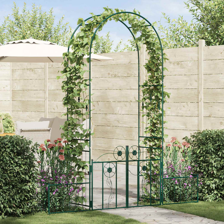 Vidaxl tuin boog groen 203 x 50 x 218 cm staal