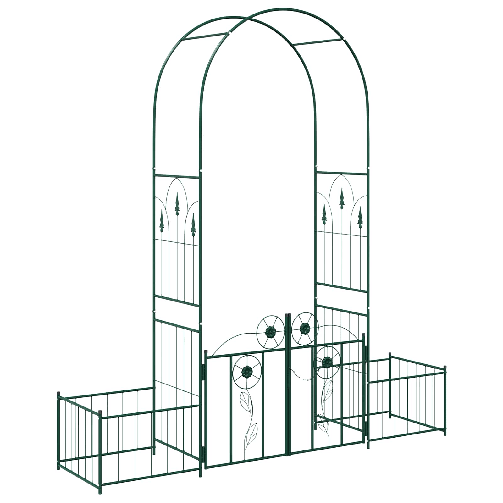 Vidaxl tuin boog met slot groen 203 x 50 x 218 cm
