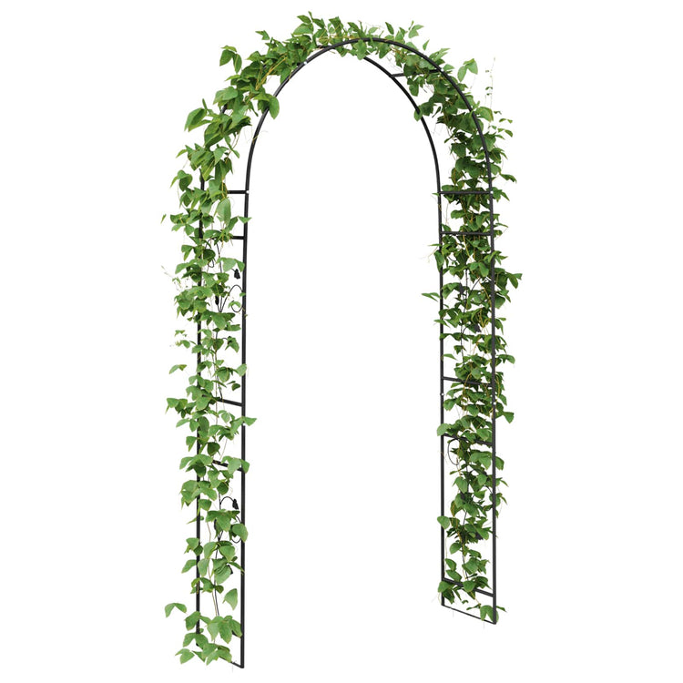 Vidaxl tuin boog bloemen zwart 115 x 37 x 231 cm