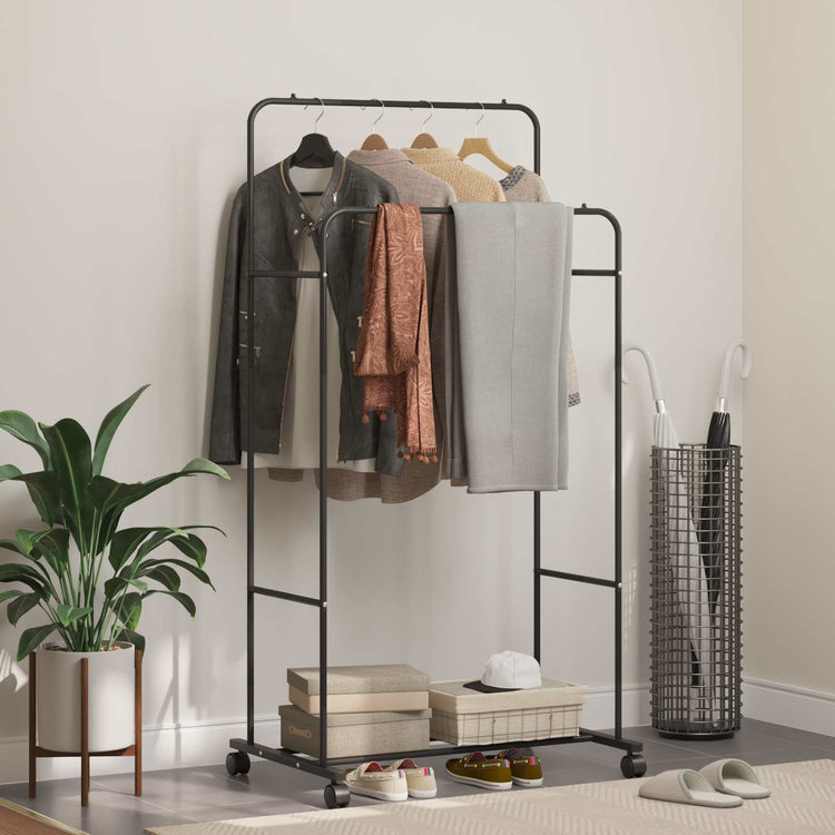 Vidaxl kledingrek zwart 80 x 53 x 156 cm