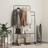Vidaxl kledingrek zwart 80 x 53 x 156 cm - afbeelding 1