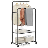 Vidaxl kledingrek zwart 80 x 53 x 156 cm - afbeelding 3