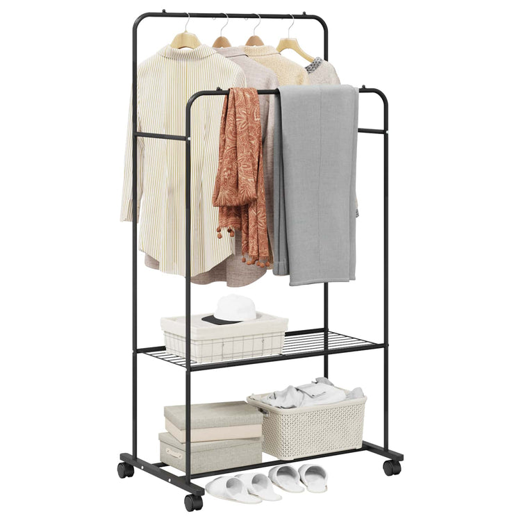 Vidaxl kledingrek zwart 80 x 53 x 156 cm