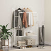 Vidaxl kledingrek met plank met wiel met opslag wit 80 x 53 x 156 cm